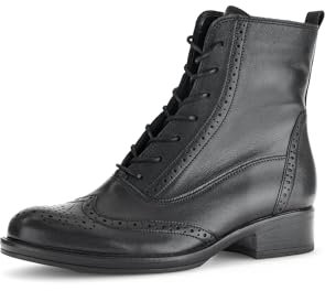 Gabor Damen Schnürstiefeletten, Frauen Stiefeletten,reißverschluss,Stiefel,Bootee,Booties,halbstiefel,Kurzstiefel,schwarz,38 EU / 5 UK