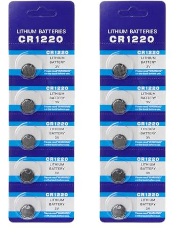 yanwuwa 5pc/10pc CR1220 Batteries Button Cell Battery For Car Key Long Lasting Power For Watches And Key Fob Long Lasting Power Mini Light Battery