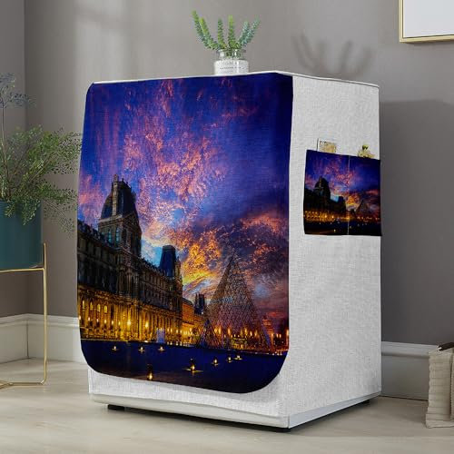 Highdi Housse de Protection pour Machine à Laver, Chargement Frontal Housse La Poussière avec Ouverture Frontale pour Linge Domestique (l'europe,Capacité S 6~7.5KG)