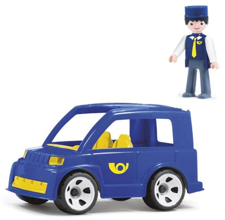 MultiGO City Set Sandkasten Spielzeug für Kinder ab 3 Jahre - Postauto mit Briefträger - Sandspielzeug für Outdoor Spiele - Auto für den Garten