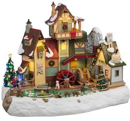 Lemax The Rocky River Grist Mühle, mit 4,5 V Adator, Sehenswürdigkeiten und Geräusche, #45269