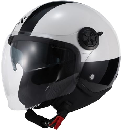 Shox Interceptor SV Ranger Open Face Motorcycle Helmet M Gloss Black White
