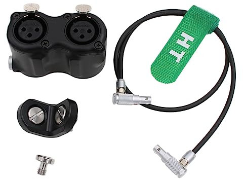 HangTon XLR Audio Box Bracket for RED Komodo-X V-Raptor XL, ARRI Alexa Mini, Z CAM E2 M4 S6 Camera, 2 Line Level, Mini 5 pin to XLR 3-pin