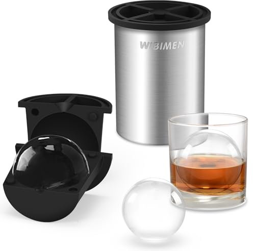 Macchina per cubetti di ghiaccio trasparente da 2,5 pollici in acciaio inox trasparente, stampi per cubetti di ghiaccio in silicone premium senza BPA per whisky e cocktail (1 confezione)