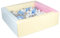 Velinda Piscine à balles carrée avec 300 balles, Cuir écologique, 5 éléments (Couleur de la Piscine/de balles: Rose, Bleu, Jaune (Pastel)/Blanc, Bleu Clair, Gris)