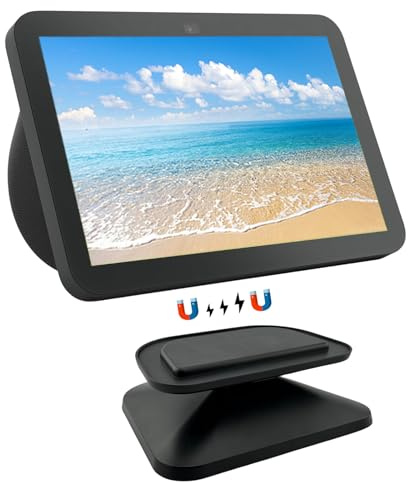 Stand Mount for Echo Show 8 (3rd Gen) - Adjustable Tilt Holder, Table Stand Accessories Compatible with iPhone Models & for Echo Show 8 3rd Generation, Non-Slip Base (Black)