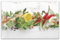 Herdabdeckplatte 80x52 cm ESG Glas | Kräuter Zitrone Vintage Shabby Chilli Chillischote | Herd Abdeckung für Ceranfeld Schneidebrett Glasplatte Induktion