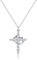 Tewiky Silberne Halskette mit Krone und Kreuz für Damen, Glaubensschmuck Geschenk zur Erstkommunion, Silber