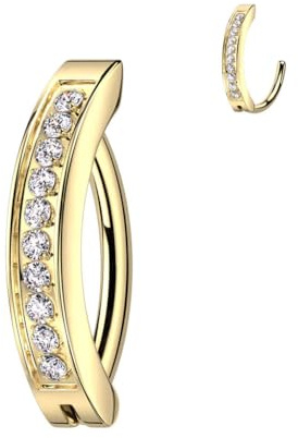 Stachelkleid Titan Bauchnabelpiercing Top Down Zirkonia Clicker Banane Hypoallergen
