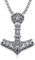 JFASHOP Nordische Viking Mjolnir Halskette für Herren Vintage Thors Hammer Halskette Mjolnir Viking Hammer Kette S925 Sterling Silber Viking Amulett Nordische Pagan Schmuck für Herren Jungen Männer