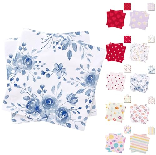 ANDINUS Set mit 40 Papierservietten, 33 x 33 cm, dekoriert, lustige und farbenfrohe Designs für Partys, Geburtstage, Veranstaltungen, Büro und den täglichen Gebrauch (BLUE)