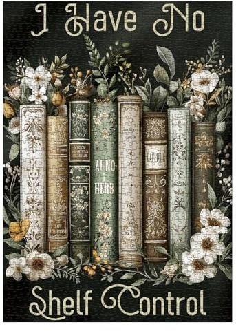 Art Flower Book Puzzles for Adults 1000 Pieces Nature, Retro Floral Inspirational Impossible Aesthetic Jigsaw Puzzles, Wildflower Scripture Bible Faith Challenging Puzzle