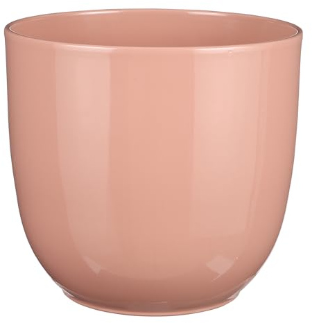 Annastore Blumenübertopf Tusca aus Keramik (Rosa, H 23 cm - Ø 25 cm) | Übertopf - Blumentopf - Übertöpfe - Blumentöpfe