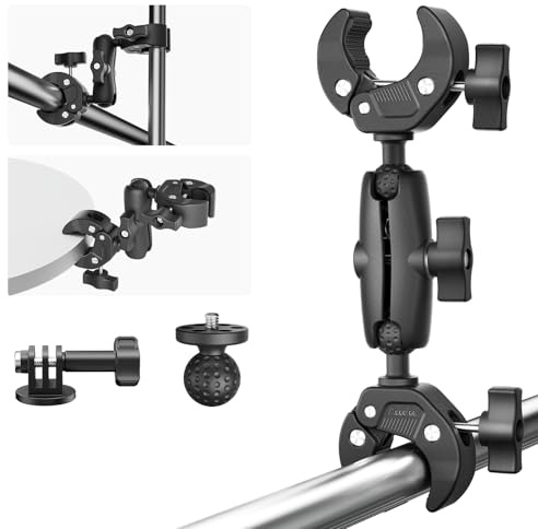 Maectech Double Super Clamp Mount Umbrella Clamp Motorcycle Camera Pole Mount Desk Holder accessories