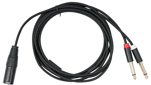 MVOSJFIE Adattatore per Microfono XLR A Doppio Jack da 6,35 Mm, Splitter A Y, 1 M