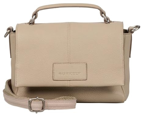 Burkely Leder Umhängetasche Soft Skylar Citybag Generous Grey beige