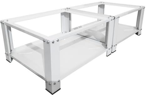 IVOL Podest für Waschmaschine oder Trockner weißer Stahl - Tragkraft 150 kg (Doppel kein Schubladen)