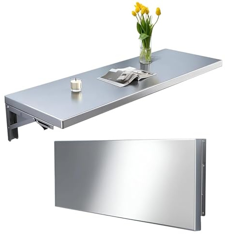 MEVZHH 90X35Cm Schwebende Wand Montierte Schreibtisch Klappbarer Laptop Tisch Edelstawandregal Platzsparende Arbeitsstation Funktionelle Hängetisch Für Wäsche & Home Office