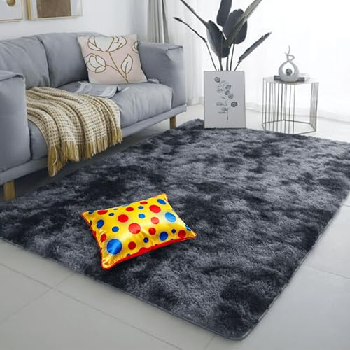 YUGAOYU Shaggy Hochflor Teppich 300 x 600 cm rutschfest Modern Langflor Shaggy Teppich Waschbar Und rutschfest Fürs Flur,Küche, Wohnzimmer, Schlafzimmer, Dunkelgrau