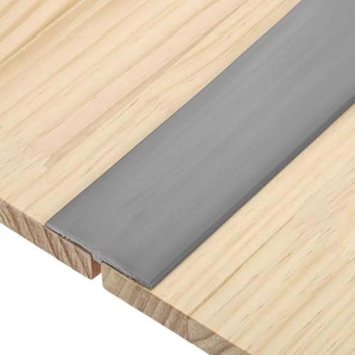 T Profil Übergangsleiste, Übergangsprofil Selbstklebend, PVC Türschwellen Leiste, Boden Höhenausgleich Abdeckleiste für Parkettböden Laminate Schwellen (Grau, 1M * 5CM)