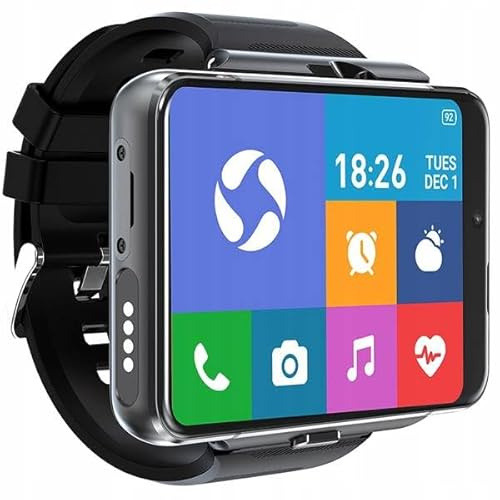 Smartwatch Android, SIM, LTE, chiamate indipendenti, applicazioni SMS, GPS, funzione telefonica, fotocamera, orologio fitness, misurazione della pressione sanguigna, display grande, caricatore USB-C