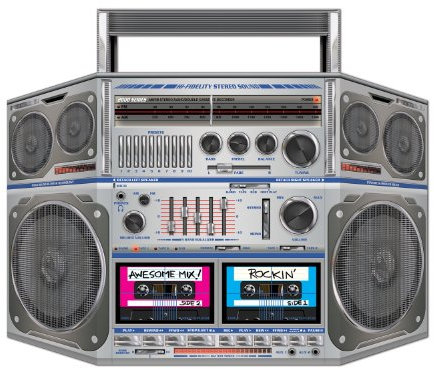 Beistle 57851 1980's Boom Box Stand Up Photo Prop, Paper, Multicolored