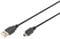 DIGITUS USB 2.0 Anschlusskabel - 1.0 m - USB A (St) zu USB Mini B (5 Pin) (St) - 480 Mbit/s - Version 1 - Schwarz
