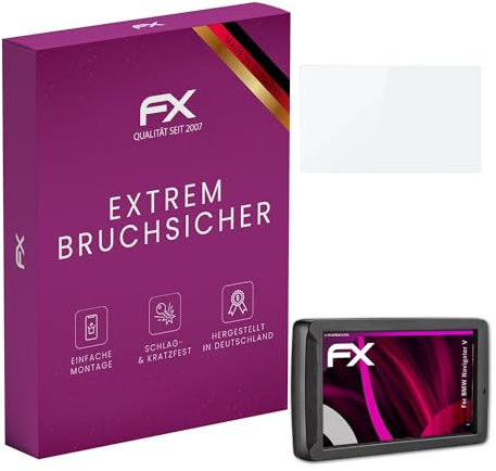 atFoliX Protection Écran Film de verre en plastique compatible avec BMW Navigator V Verre film protecteur, 9H Hybrid-Glass FX Protection Écran en Verre trempé de plastique