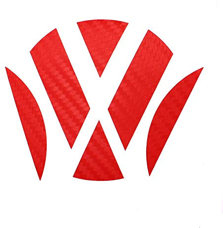 Finest Folia Emblem Ecken Inlays Folie Aufkleber passgenau (K006 Carbon Rot)