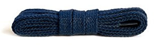 Kaps Lacci piatti, lacci in cotone 100% durevoli di alta qualità, realizzati in Europa, 1 paio, molti colori e lunghezze (90 cm - 5 a 6 paia di occhielli / 57 - marina)