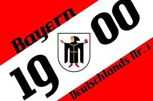 Bayern 1900 mit Münchner Kindl Fussball Fahne Flagge Grösse 1,50x0,90m