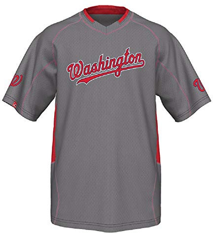 Majestic MLB Washington Nationals T-Shirt Jersey Fast Actoion Fast Action Tee Baseball Warm Up (S)