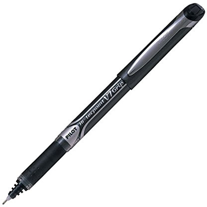 PILOT Hi-Tecpoint V7 Grip Tintenroller, mittlere Spitze, Schwarz, 3 Stück