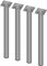 Element System 18133-00273 Möbelfuß rund – Stahlrohrfuß, ideal als Tischbein für die Gestaltung individueller Möbelstücke – Ø 30 mm, Weißaluminium, Länge 500 mm, 4 Stück
