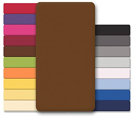 CelinaTex Jersey Spannbettlaken Lucina Doppelpack 140x200-160x200cm Schoko braun 100% Baumwolle gekämmt bis 26cm Matratzenhöhe Spannbettbezug, Leintuch, Bettlaken, elastisch, Strech, Oeko-Tex
