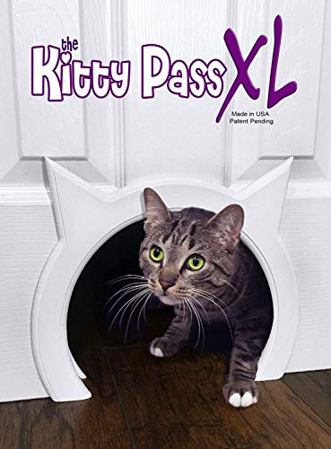 The Kitty Pass XL Große Katzentür für den Innenbereich, versteckte Katzentoilette
