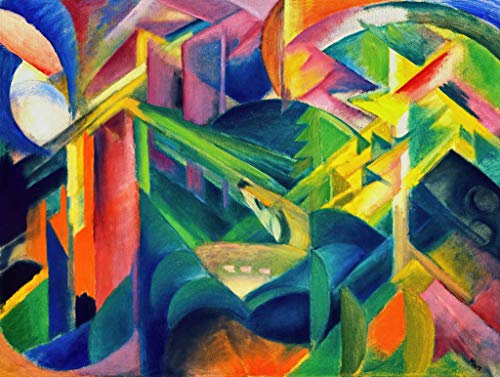 Kunstdruck/Poster: Franz Marc REH im Klostergarten - hochwertiger Druck, Bild, Kunstposter, 55x40 cm