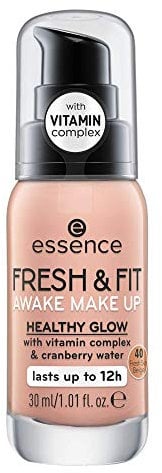essence FRESH & FIT AWAKE MAKE UP, Make-up, Nr. 40, Nude, für Mischhaut, ohne Parabene, Nanopartikel frei, glutenfrei, acetonfrei, 1er Pack (30ml)