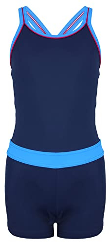 Aquarti Mädchen Badeanzug – Sport, Dunkelblau/Blau, 146