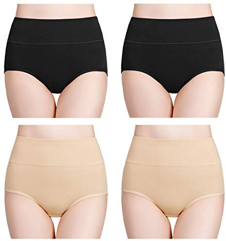 wirarpa Ladies Knickers Cotton Full Briefs High Waisted Underwear Panties for Women Multipack