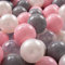 KiddyMoon 100 Palline/7Cm Palline Morbide Colorate Per Piscina Bambini Fatto In EU, Perla/Grigio/Trasparente/Rosa Chiaro