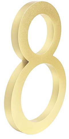 HASWARE Numero civico galleggiante 6 pollici (15 cm) Elegante porta numeri targa alfabeto Numeri indirizzo di casa (8, Oro)