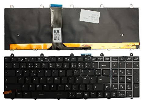 Power4Laptops German Layout Glossy Black Frame Backlit Black Replacement Laptop Keyboard Compatible With MSI Gaming GT70 Dragon Edition