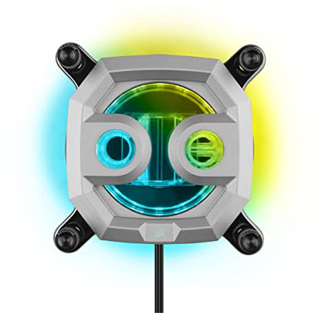 Corsair Hydro X Series XC7 RGB PRO Waterblock per CPU Intel LGA 1700, 1200, 115X e Socket AMD AM4 (Piastra di Raffreddamento in Rame Placcato, Più di 110 Micro-Alette di Raffreddamento) Argento