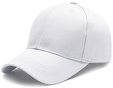 Breampot Baseball Cap Herren Damen Unisex Kappe Verstellbar Baseboard Baseballkappe Mütze Outdoor Baseballkappe (Weiß)