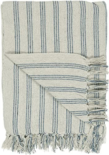 IB Laursen Plaid Creme m/hellblauen Streifen länglich