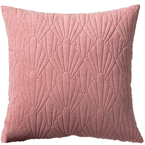 Pink Velvet Throw Cushion, Shell Pattern Decor Throw Pillow Stuffer Home Decor Back Lumbar Support Cushion for Car Seat Sofa Bedroom, 45 x 45cm
