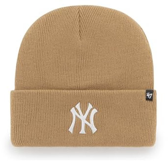 '47 Brand Beanie NY Yankees B-HYMKR17ACE-QL Camel Braun, Size:OneSize