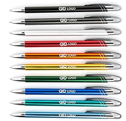 WPRO 100 Metall Kugelschreiber Saskia mit Logo/Druck/Werbung/Aufdruck/bedruckt Werbeartikel Personalisierbar