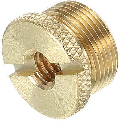 sourcing map Adapter 1/4 Buchse auf 5/8 Stecker Messing für Mikrofon Stativständer Gold